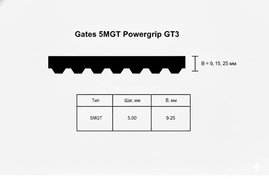Ремень Gates GT3 300 5MGT 9
